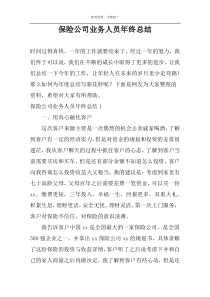 保险公司业务人员年终总结