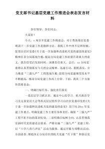 党支部书记基层党建工作推进会表态发言材料