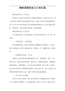物料采购员实习工作汇报