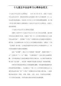 十九届五中全会学习心得体会范文