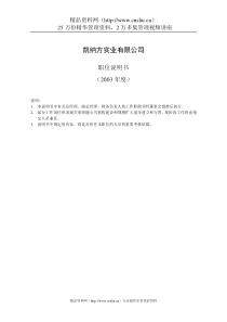 凯纳方实业有限公司职位说明书(doc84)