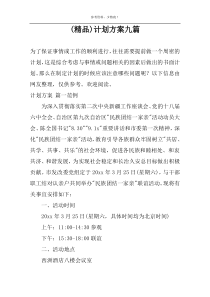 (精品)计划方案九篇