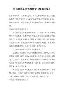 军训站军姿的优秀作文（精编3篇）