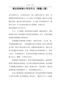 难忘的秋游小学生作文（精编3篇）