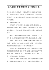 秋天真美小学生作文300字（实用11篇）