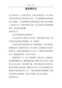 夜优秀作文