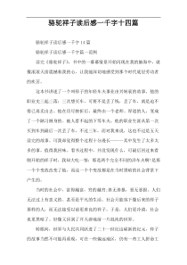 骆驼祥子读后感一千字十四篇