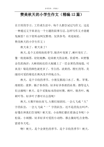 赞美秋天的小学生作文（精编12篇）