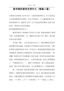 新学期的感受优秀作文（精编3篇）