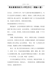 果实累累的秋天小学生作文（精编3篇）