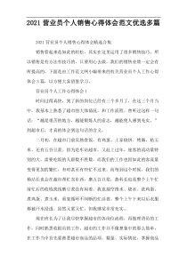 2022营业员个人销售心得体会范文优选多篇