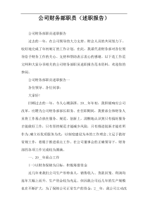 公司财务部职员（述职报告）