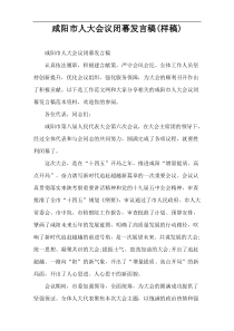 咸阳市人大会议闭幕发言稿(样稿)