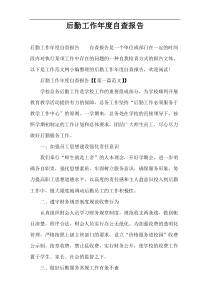 后勤工作年度自查报告