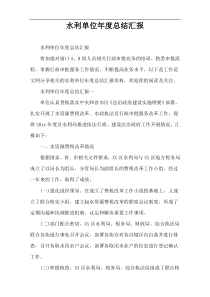 水利单位年度总结汇报