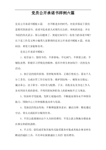 党员公开承诺书样例六篇