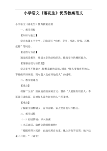 小学语文学习《落花生》优秀教案范文