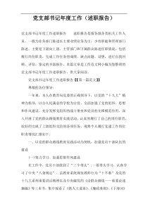 党支部书记年度工作（述职报告）