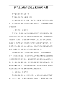 春节走访慰问活动方案(案例)八篇