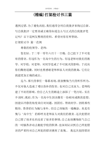 (精编)打架检讨书三篇
