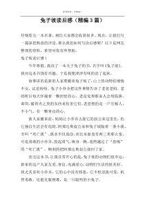 兔子坡读后感【精编3篇】