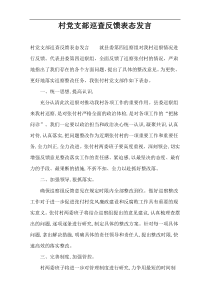村党支部巡查反馈表态发言
