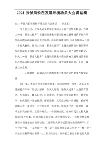 2022劳保局长在发展环境动员大会讲话稿