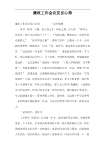 廉政工作会议发言心得