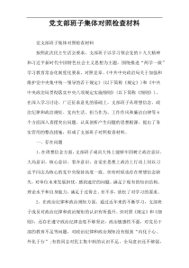 党支部班子集体对照检查材料