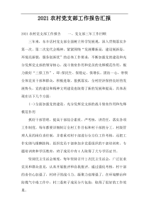2022农村党支部工作报告汇报