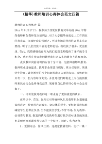 (精华)教师培训心得体会范文四篇