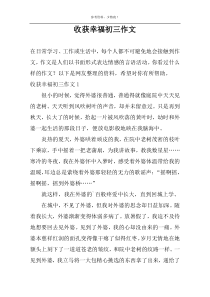 收获幸福初三作文