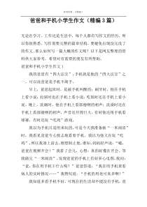 爸爸和手机小学生作文（精编3篇）
