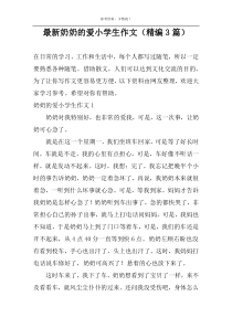 最新奶奶的爱小学生作文（精编3篇）