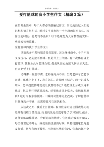 爱打篮球的我小学生作文（精编3篇）
