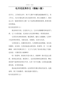 牡丹花精选作文（精编3篇）