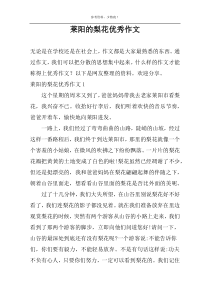 莱阳的梨花精选作文