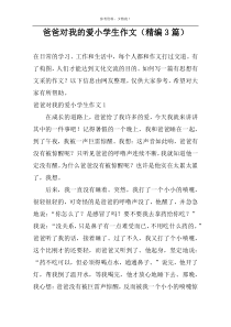 爸爸对我的爱小学生作文（精编3篇）