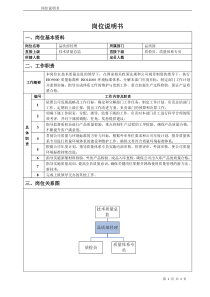 品质部经理岗位说明书
