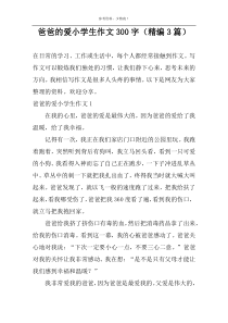 爸爸的爱小学生作文300字（精编3篇）