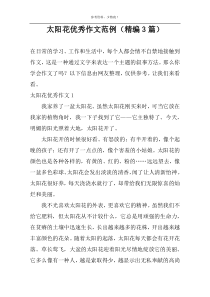 太阳花精选作文范例（精编3篇）