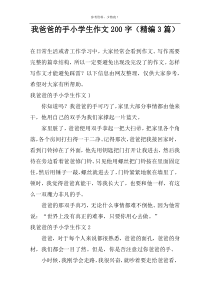 我爸爸的手小学生作文200字（精编3篇）