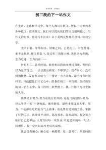 初三我的下一站作文