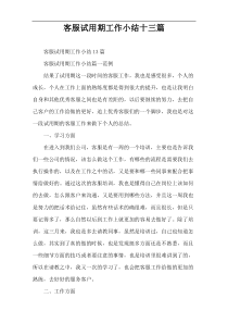 客服试用期工作小结十三篇