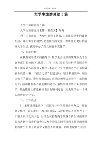 大学生旅游总结5篇