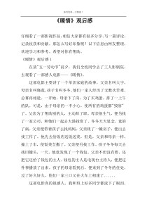 《暖情》观后感