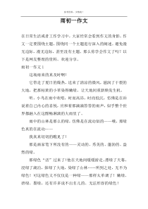 雨初一作文