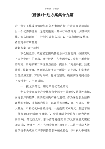 (精推)计划方案集合九篇
