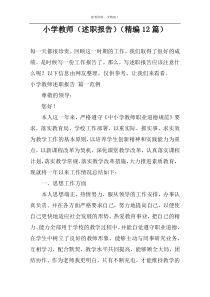 小学教师（述职报告）（精编12篇）