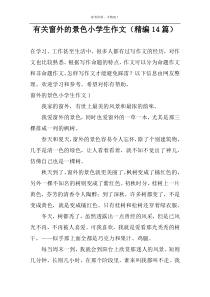 有关窗外的景色小学生作文（精编14篇）
